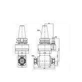 90-ER32x2 Super double head Double outlet type 90° Angle Head - Big-tools Industrial Supply Tools for Metal Cutting